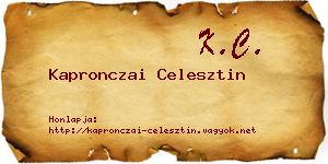 Kapronczai Celesztin névjegykártya